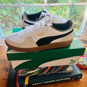 Puma Palermo White and Black Shoes